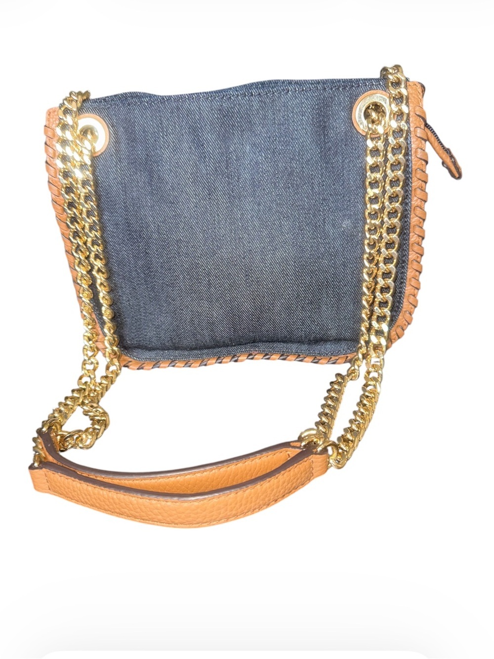 Michael Kors Denim & Leather Chain Crossbody Shoulder Bag - Picture 2 of 16